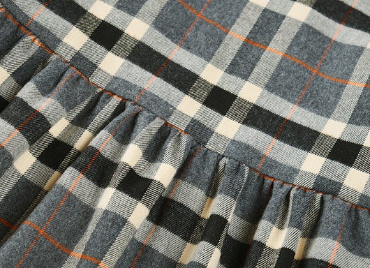 Vestido Princesa Niña Estilo Occidental a Cuadros para Otoño - Image 12