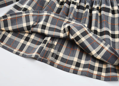 Vestido Princesa Niña Estilo Occidental a Cuadros para Otoño - Image 13