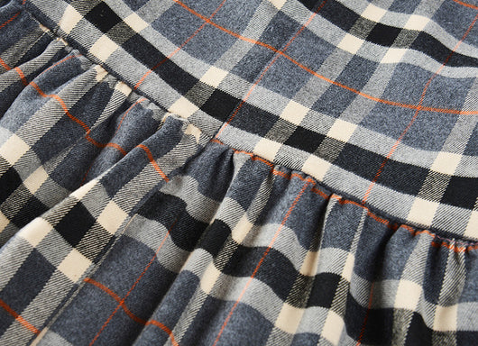 Vestido Princesa Niña Estilo Occidental a Cuadros para Otoño - Image 14