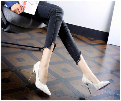 Tacones Blancos Stiletto de Punta Fina para Mujer - Image 6