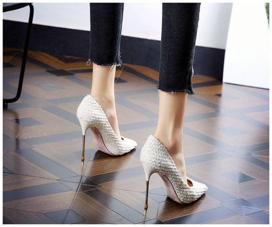 Tacones Blancos Stiletto de Punta Fina para Mujer - Image 8