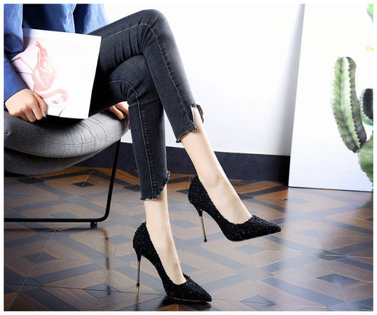 Tacones Blancos Stiletto de Punta Fina para Mujer - Image 11