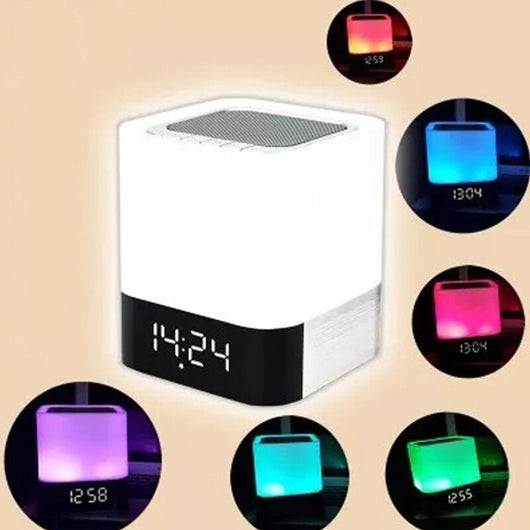 Reloj Despertador Parlante Bluetooth con Pantalla Táctil y Luz LED Multicolor - Image 14