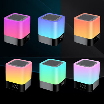 Reloj Despertador Parlante Bluetooth con Pantalla Táctil y Luz LED Multicolor - Image 18