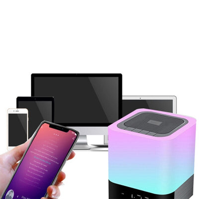 Reloj Despertador Parlante Bluetooth con Pantalla Táctil y Luz LED Multicolor - Image 19