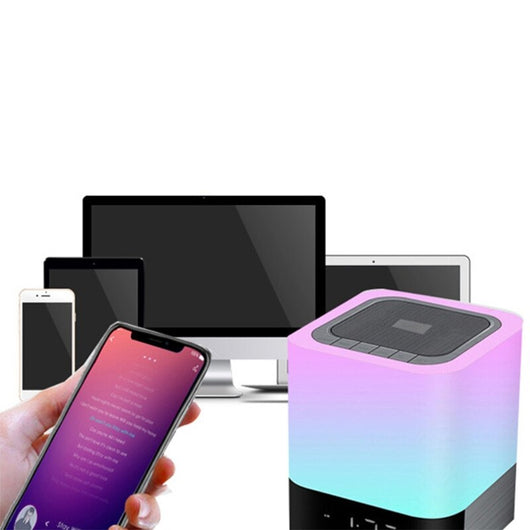 Reloj Despertador Parlante Bluetooth con Pantalla Táctil y Luz LED Multicolor - Image 19