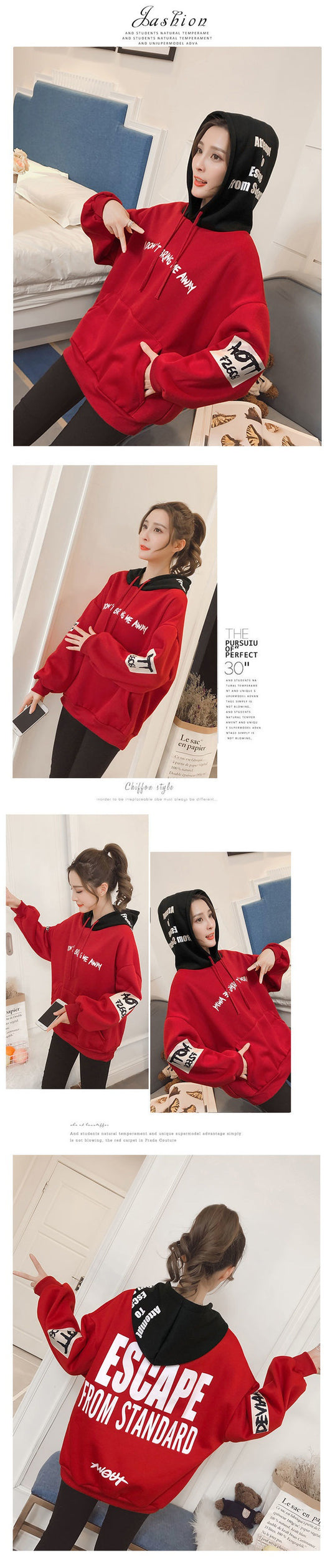 Chaqueta Hoodie Gruesa de Terciopelo para Mujer - Corte Holgado y Cómodo - Image 7