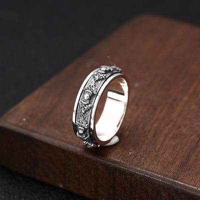 Anillo Giratorio de Plata 925 Estilo Retro Personalidad - Image 7