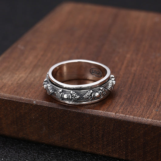 Anillo Giratorio de Plata 925 Estilo Retro Personalidad - Image 9