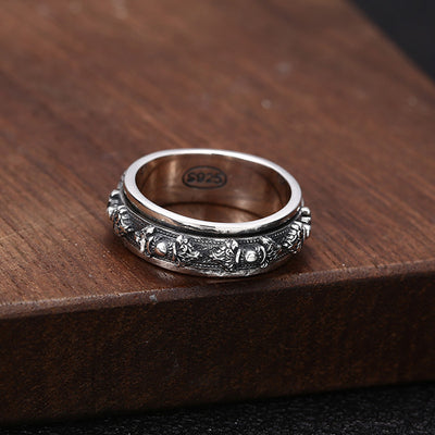 Anillo Giratorio de Plata 925 Estilo Retro Personalidad - Image 10