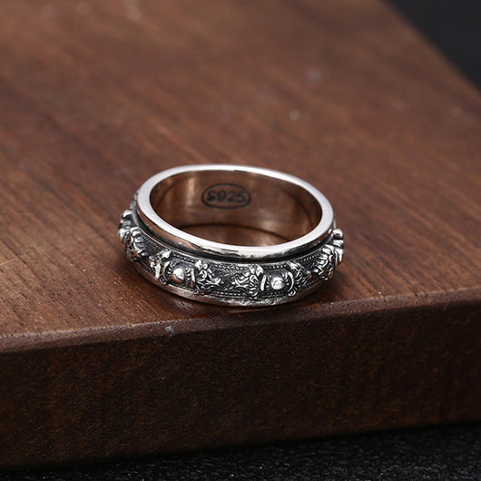 Anillo Giratorio de Plata 925 Estilo Retro Personalidad - Image 10