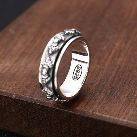 Anillo Giratorio de Plata 925 Estilo Retro Personalidad - Image 11