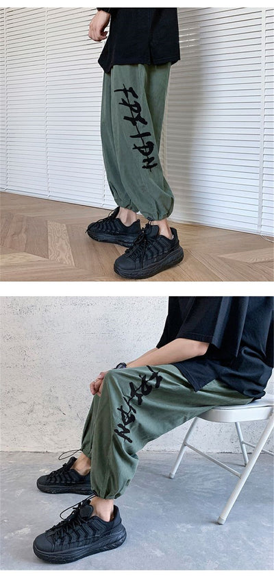 Pantalones Hombre Sueltos Tendencia Otoño Piernas Anchas Nueve Puntos - Image 6