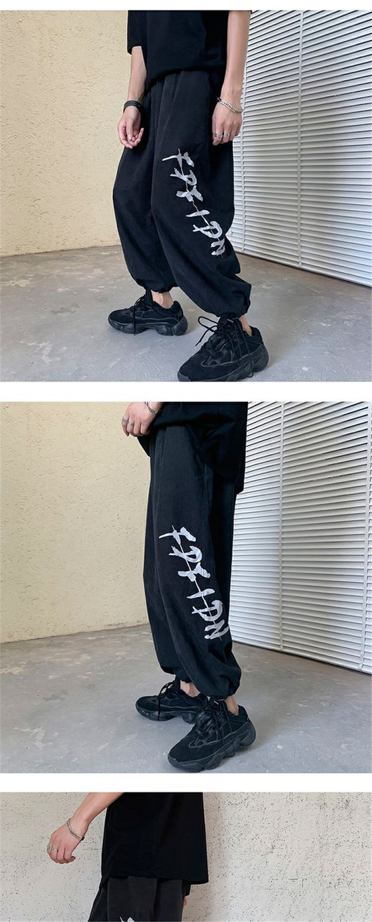 Pantalones Hombre Sueltos Tendencia Otoño Piernas Anchas Nueve Puntos - Image 7