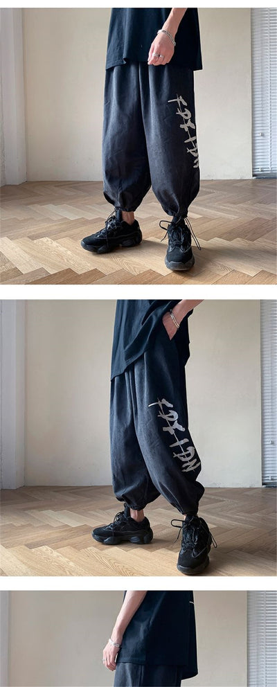 Pantalones Hombre Sueltos Tendencia Otoño Piernas Anchas Nueve Puntos - Image 11