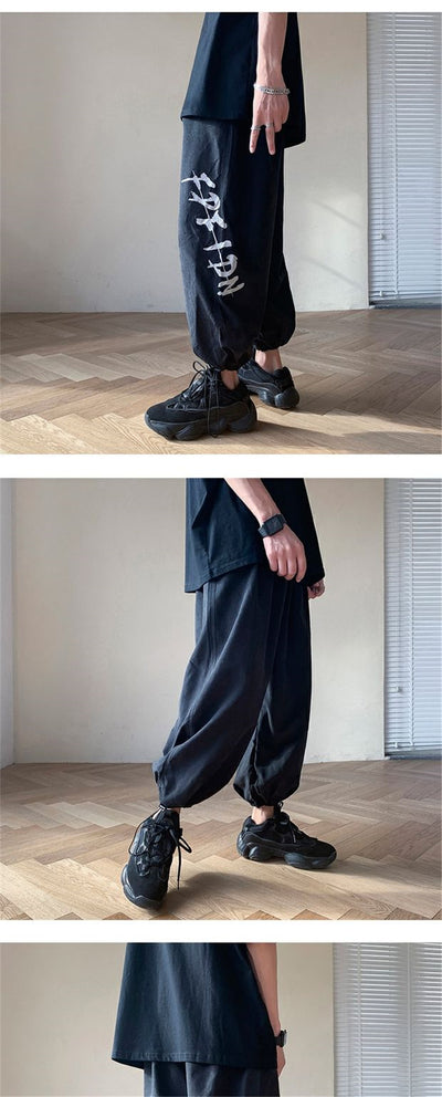 Pantalones Hombre Sueltos Tendencia Otoño Piernas Anchas Nueve Puntos - Image 13