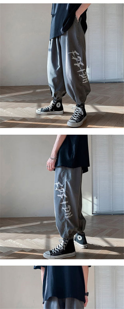 Pantalones Hombre Sueltos Tendencia Otoño Piernas Anchas Nueve Puntos - Image 15
