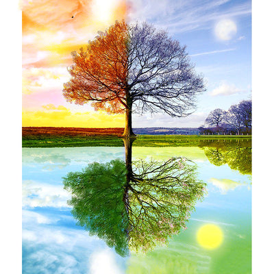 Cuadro Diamante 5D Árbol de las Cuatro Estaciones - Pintura Diamante DIY - Image 9