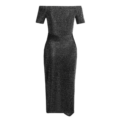 Vestido con Cuello Empacado a la Cadera, Manga Corta y Cristales Brillantes - Image 19