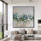 Cuadro Moderno Flores Azules Óleo Sobre Lienzo para Decoración del Hogar