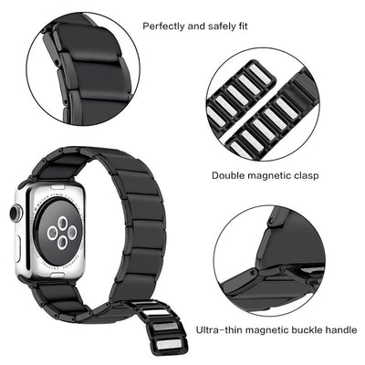 Reloj de Acero Inoxidable con Correa Magnética de Bambú - Image 15
