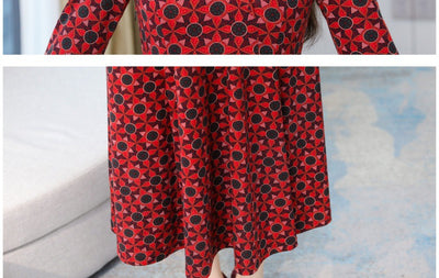 Vestido Elegante Estampado Cuello V Manga Larga Otoño Invierno - Image 15