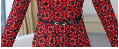 Vestido Elegante Estampado Cuello V Manga Larga Otoño Invierno - Image 19