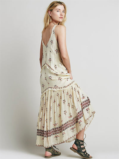 Vestido Bohemio Escote V Cintura Alta Holgado - Image 7