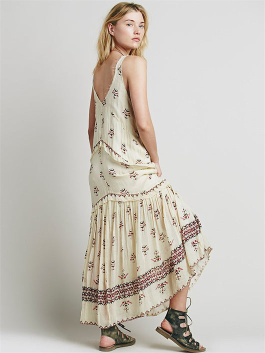 Vestido Bohemio Escote V Cintura Alta Holgado - Image 7