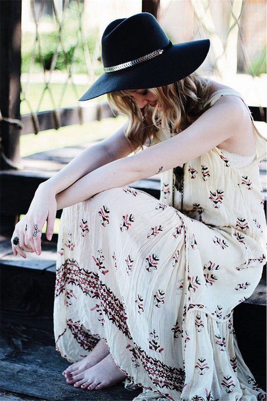 Vestido Bohemio Escote V Cintura Alta Holgado - Image 9