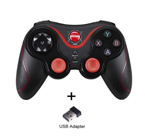 White and red wireless Bluetooth game controller with a black cellphone clip for Android mobile gaming. - Image 11
