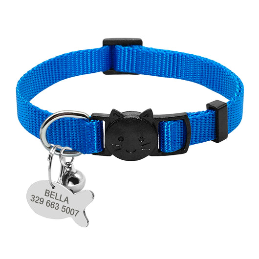 Collar de Seguridad Ajustable para Gatos con Cierre de Liberación Rápida y Placa de Identificación Personalizada - Image 4