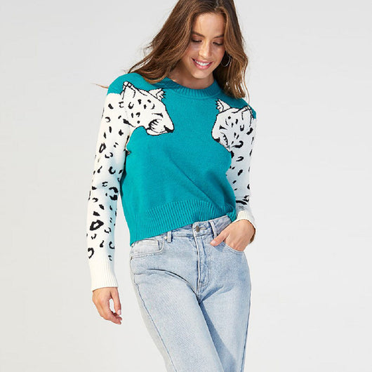 Suéter con Patrón Leopardo en Mangas - Image 35