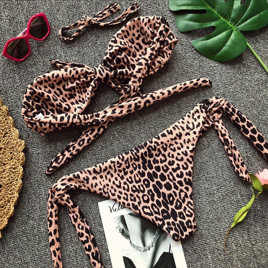 Bikini Estampado Lunares con Diseño Abierto Sexy - Image 13