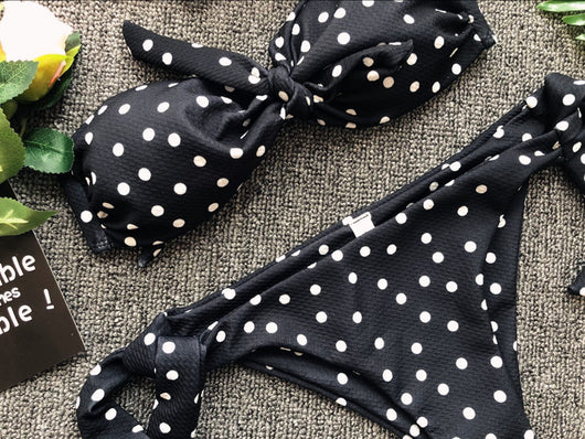Bikini Estampado Lunares con Diseño Abierto Sexy - Image 15