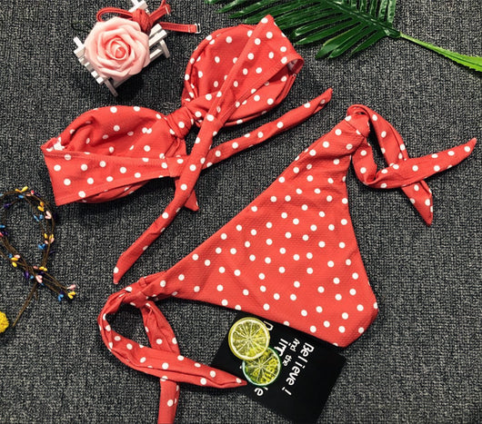 Bikini Estampado Lunares con Diseño Abierto Sexy - Image 19