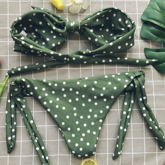 Bikini Estampado Lunares con Diseño Abierto Sexy - Image 22