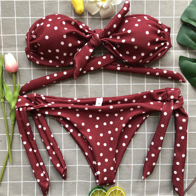 Bikini Estampado Lunares con Diseño Abierto Sexy - Image 23