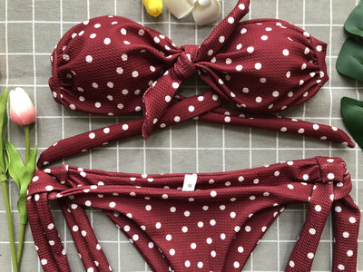Bikini Estampado Lunares con Diseño Abierto Sexy - Image 24