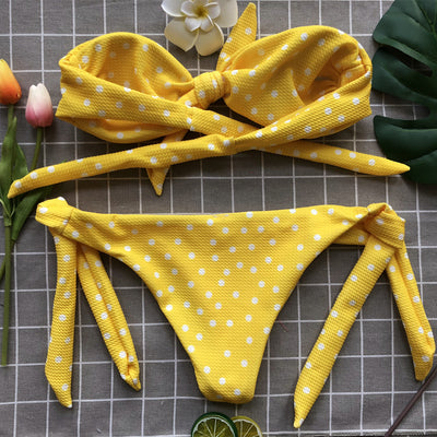 Bikini Estampado Lunares con Diseño Abierto Sexy - Image 29