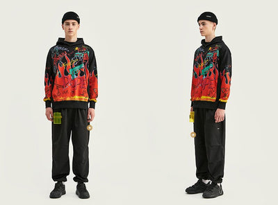 Sudadera Holgada con Capucha y Estampado Graffiti - Image 11