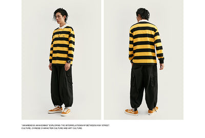 Camisa de Manga Larga con Solapa Suelta y Rayas - Image 13