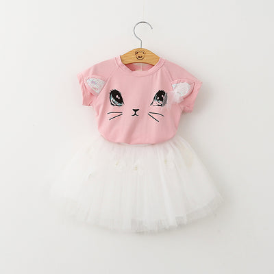 Conjunto Infantil Gato Adorable con Falda Abullonada y Detalles de Mariposa - Image 21