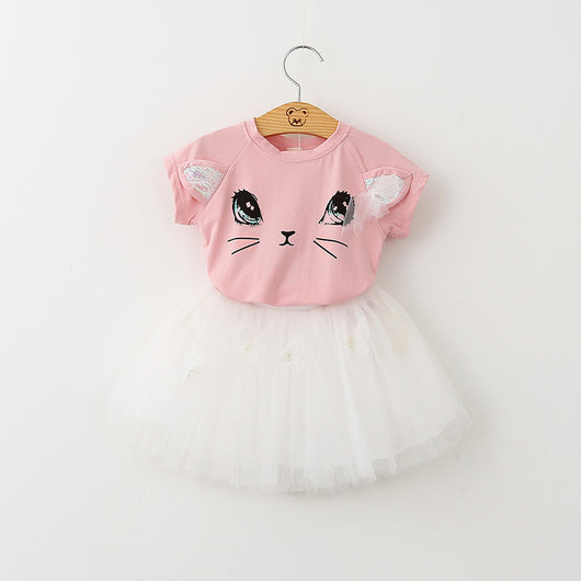 Conjunto Infantil Gato Adorable con Falda Abullonada y Detalles de Mariposa - Image 21