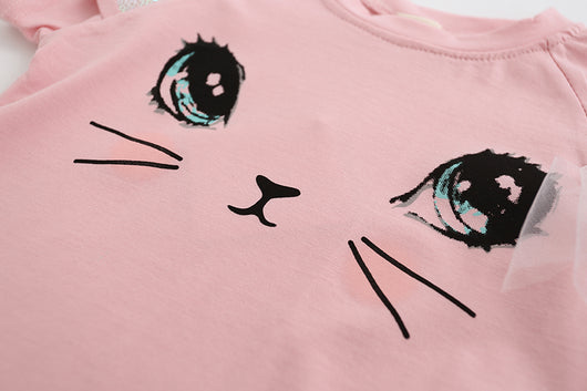 Conjunto Infantil Gato Adorable con Falda Abullonada y Detalles de Mariposa - Image 26