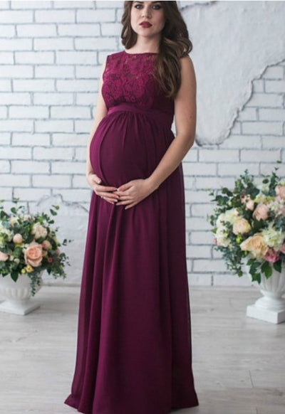 Vestido de Maternidad sin Mangas con Encaje Elegante - Image 12
