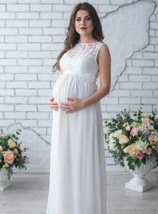 Vestido de Maternidad sin Mangas con Encaje Elegante - Image 13