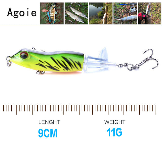 Rana Flotante Artificial 9cm con Hélice - Cebo Duro Premium para Pesca - Image 14