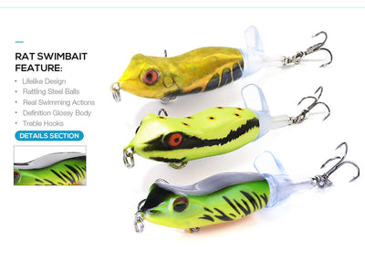 Rana Flotante Artificial 9cm con Hélice - Cebo Duro Premium para Pesca - Image 15