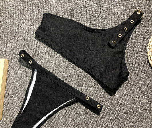 Bikini Asimétrico de Un Hombro - Image 22